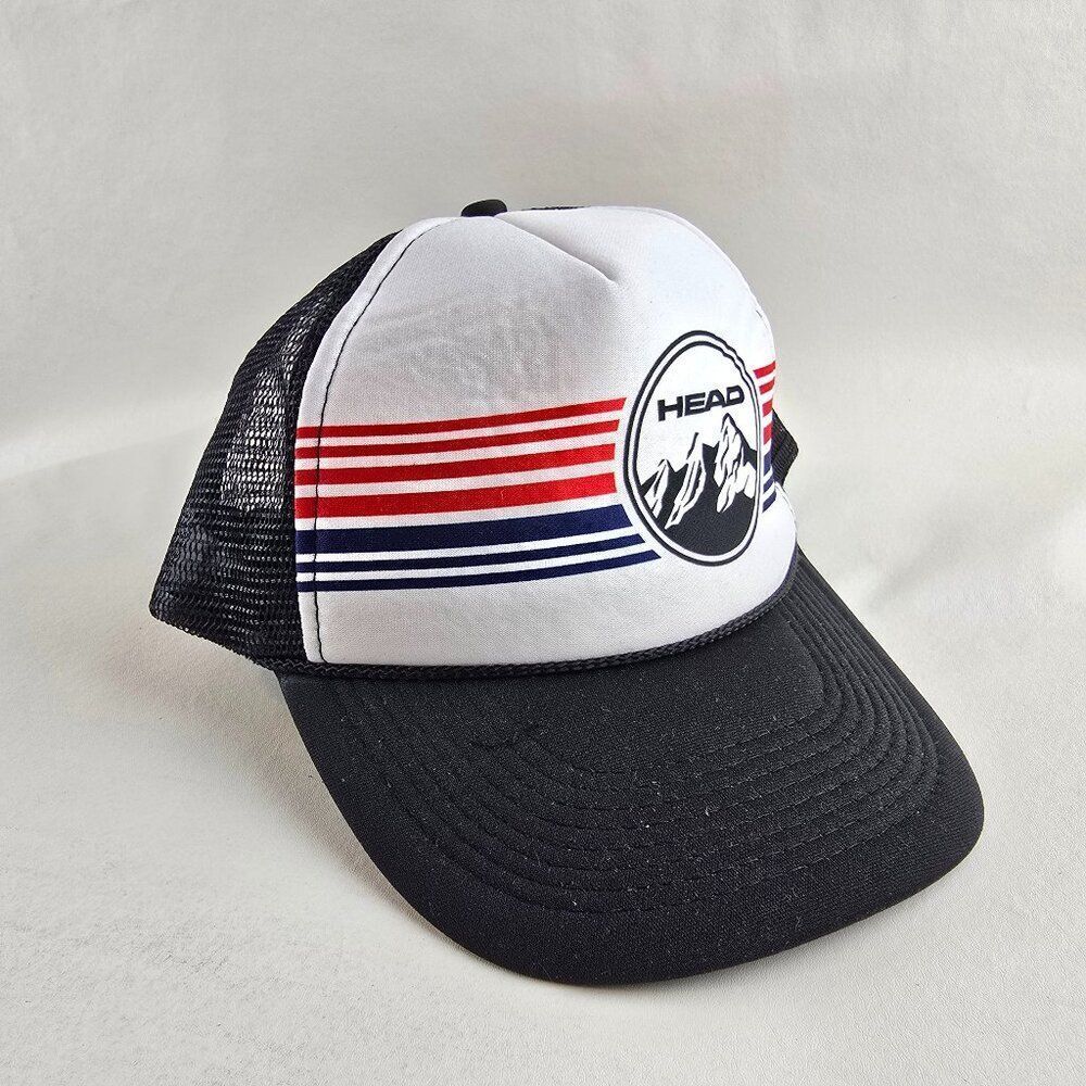 Vintage Head Sports Hat Mens Baseball Cap Foam Mesh Snapback Otto Black White